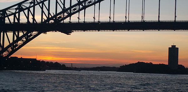 Sunset over Sydney Harbour Bridge